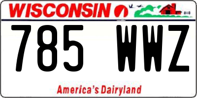WI license plate 785WWZ