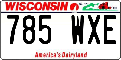 WI license plate 785WXE