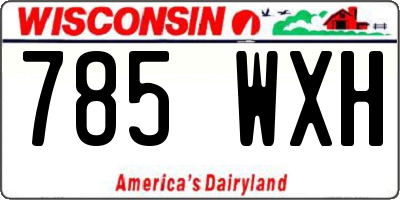 WI license plate 785WXH