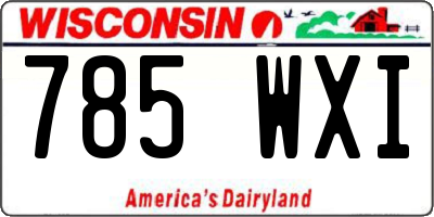 WI license plate 785WXI