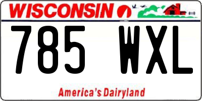 WI license plate 785WXL
