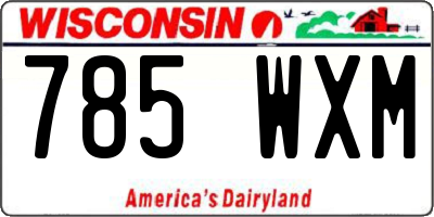 WI license plate 785WXM