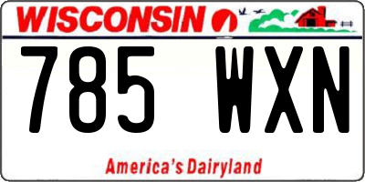 WI license plate 785WXN