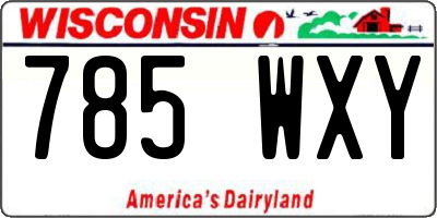 WI license plate 785WXY