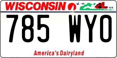 WI license plate 785WYO