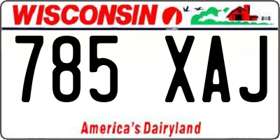 WI license plate 785XAJ