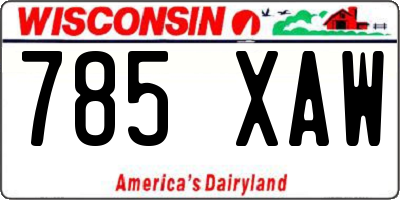 WI license plate 785XAW