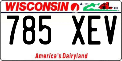 WI license plate 785XEV