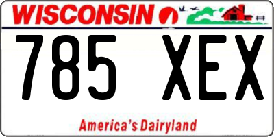 WI license plate 785XEX