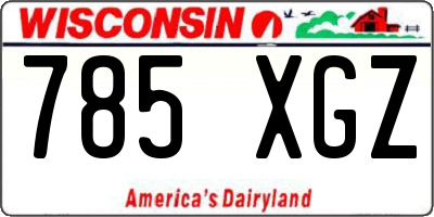 WI license plate 785XGZ
