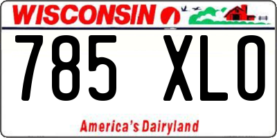 WI license plate 785XLO