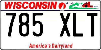 WI license plate 785XLT