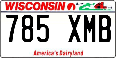 WI license plate 785XMB