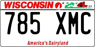 WI license plate 785XMC