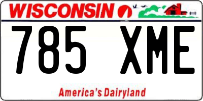 WI license plate 785XME