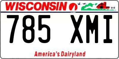 WI license plate 785XMI
