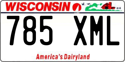WI license plate 785XML