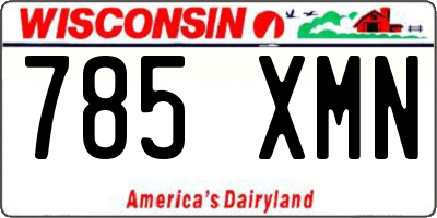WI license plate 785XMN