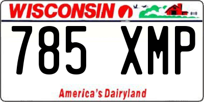 WI license plate 785XMP