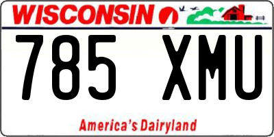 WI license plate 785XMU