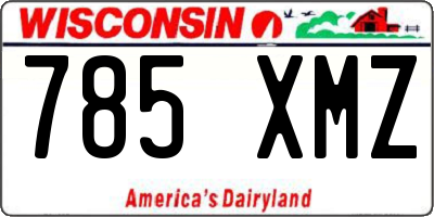WI license plate 785XMZ