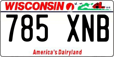 WI license plate 785XNB