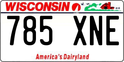 WI license plate 785XNE