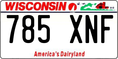 WI license plate 785XNF