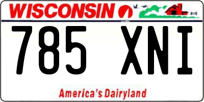 WI license plate 785XNI
