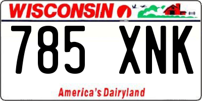 WI license plate 785XNK