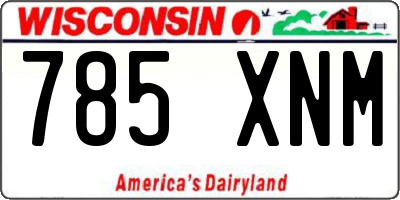 WI license plate 785XNM