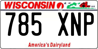 WI license plate 785XNP