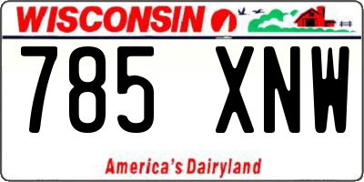 WI license plate 785XNW