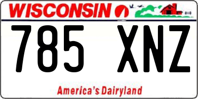 WI license plate 785XNZ