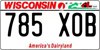 WI license plate 785XOB