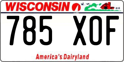 WI license plate 785XOF