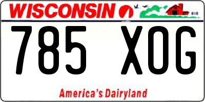 WI license plate 785XOG