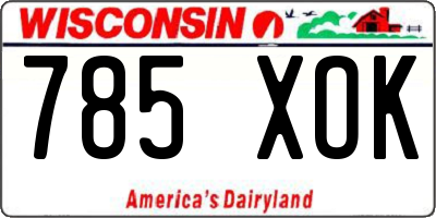 WI license plate 785XOK
