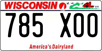 WI license plate 785XOO