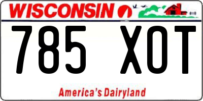 WI license plate 785XOT