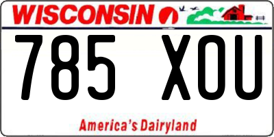 WI license plate 785XOU