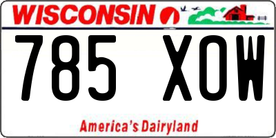 WI license plate 785XOW