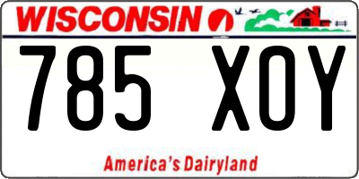 WI license plate 785XOY