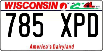 WI license plate 785XPD