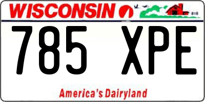WI license plate 785XPE
