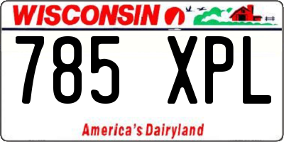 WI license plate 785XPL