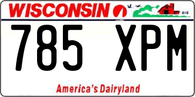 WI license plate 785XPM