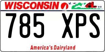 WI license plate 785XPS
