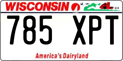 WI license plate 785XPT