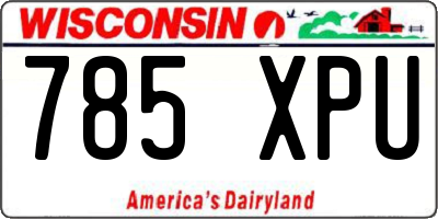 WI license plate 785XPU